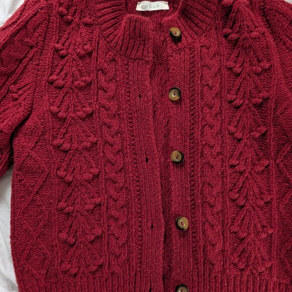 Doen Red Cable Knit Sweater - Picture 3 of 8
